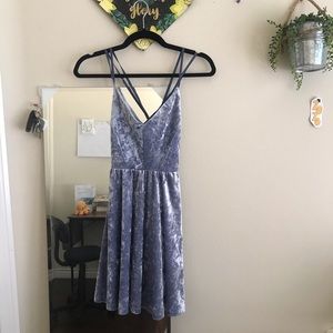 cute blue velvet dress